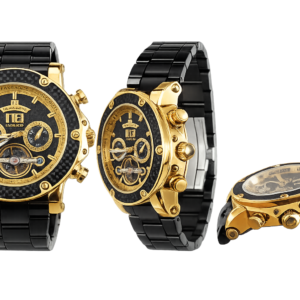 Reloj Eelegante Hombre Lanscotte Acero inoxidable Negro y Dorado poco uso