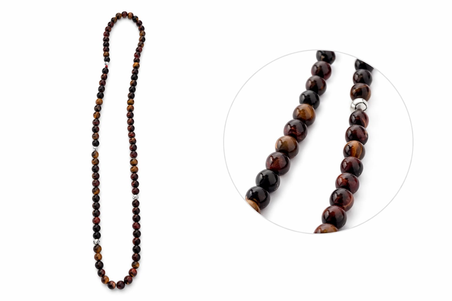 Collar artesanal de piedra ojo de tigre hecho a mano